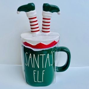Rae Dunn Christmas SANTA'S ELF Green Holiday Mug